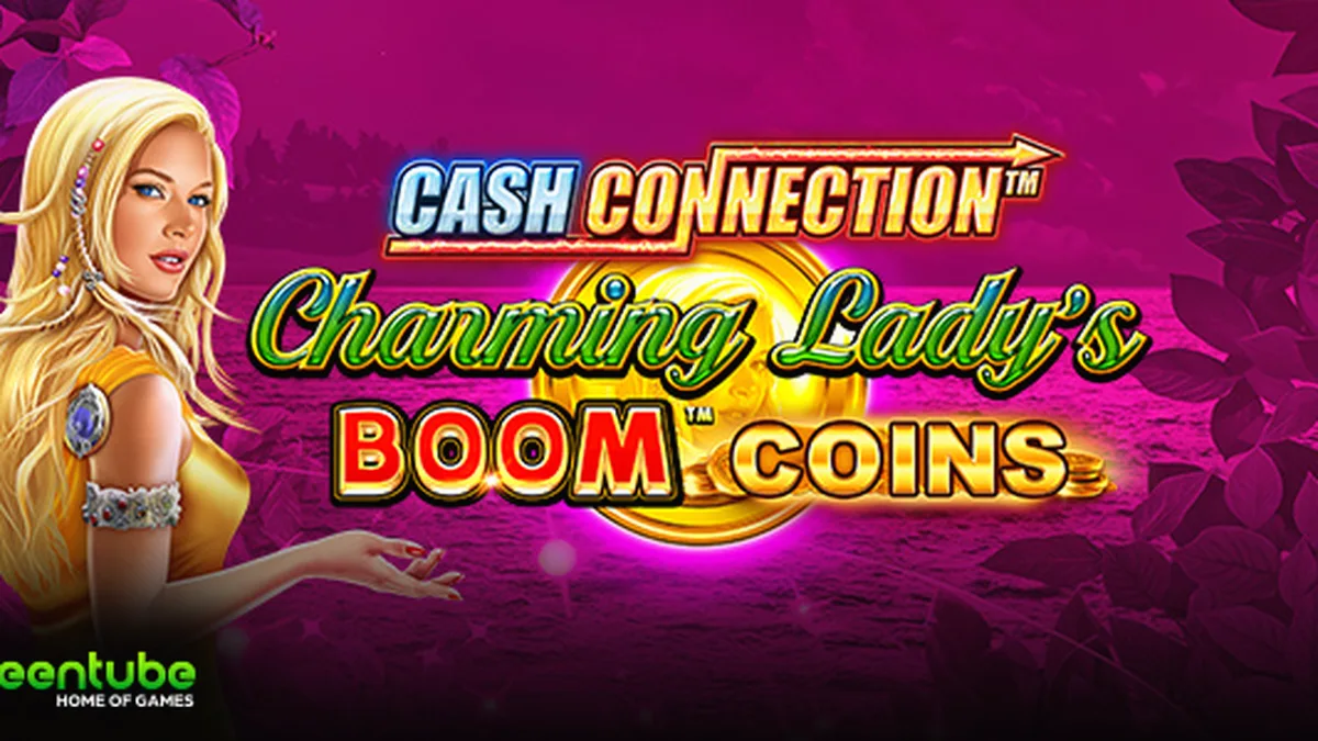 Tampilan visual slot Cash Connection Charming Lady’s Boom Coins dengan simbol keberuntungan