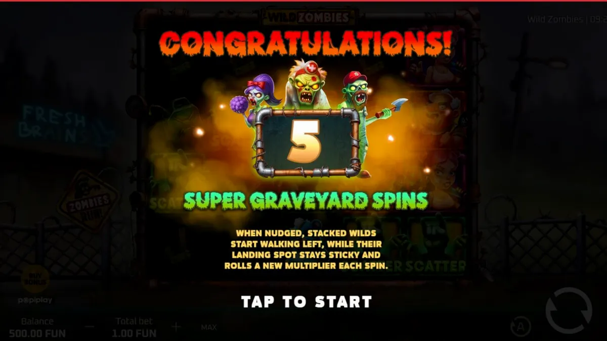 Tampilan visual slot Wild Zombies dengan tema apokaliptik
