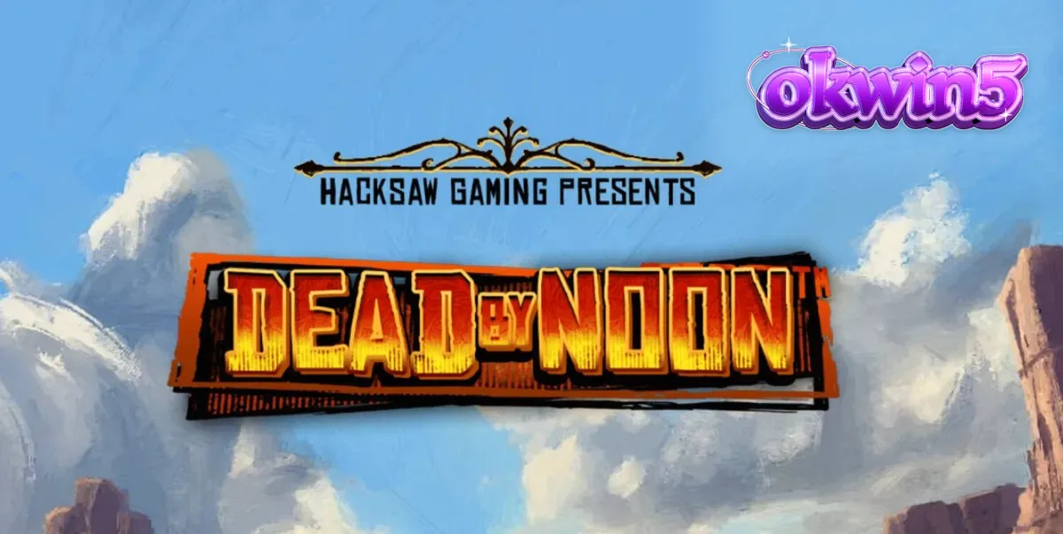 Tampilan visual slot Dead by Noon dengan latar belakang kota Wild West yang gersang.