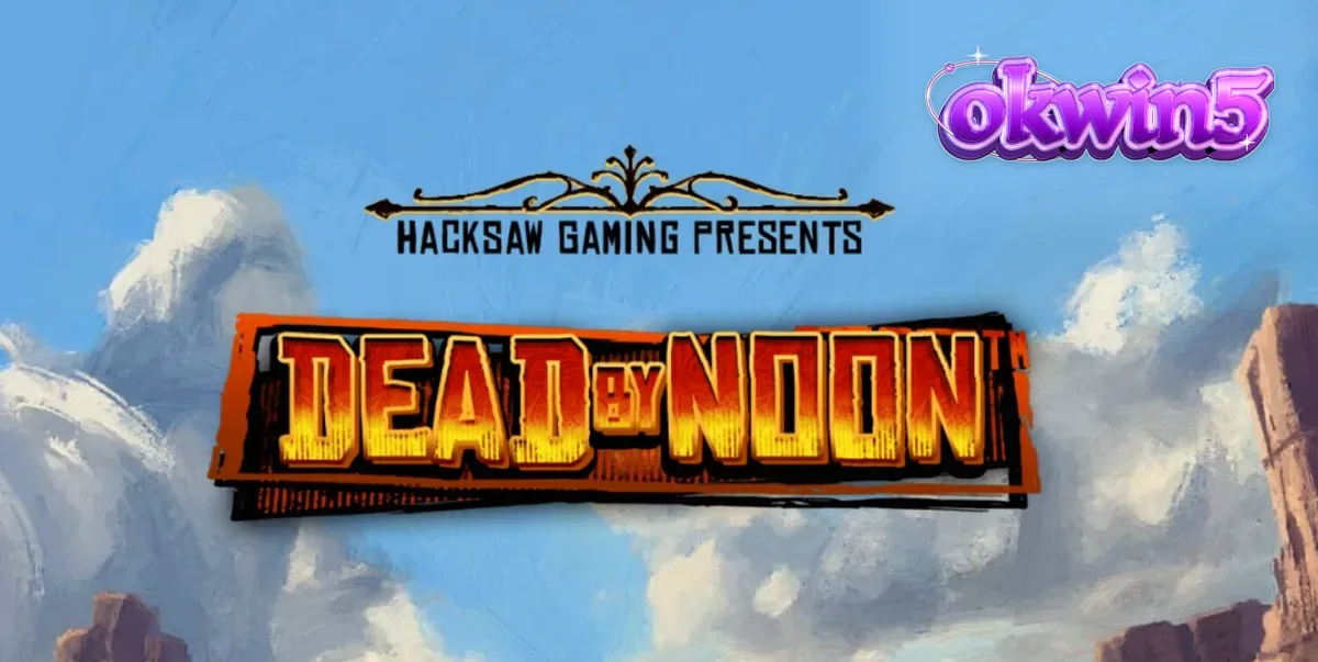 Pemandangan atmosferik dari slot Dead by Noon yang menampilkan elemen Wild West yang kelam.